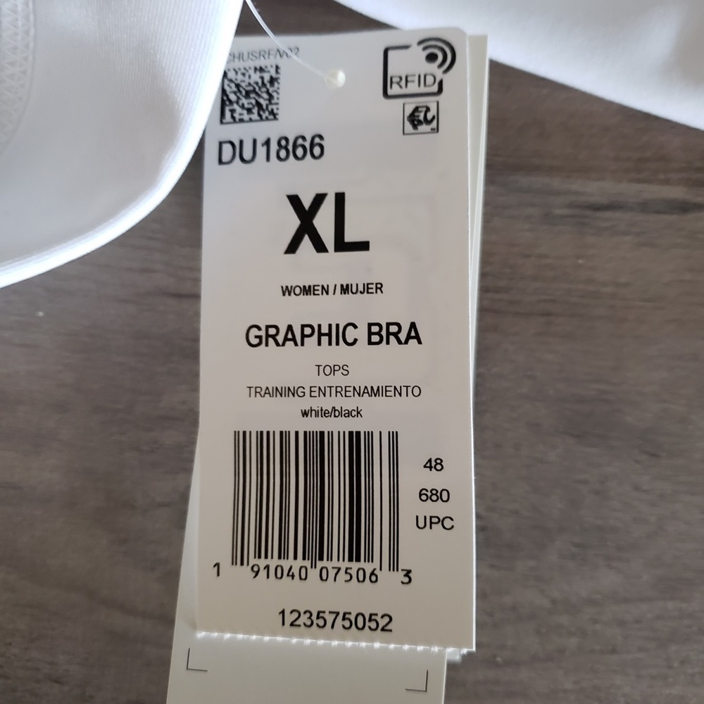 ADIDAS Womens White/Black Sports Bra - Picture 10 of 10
